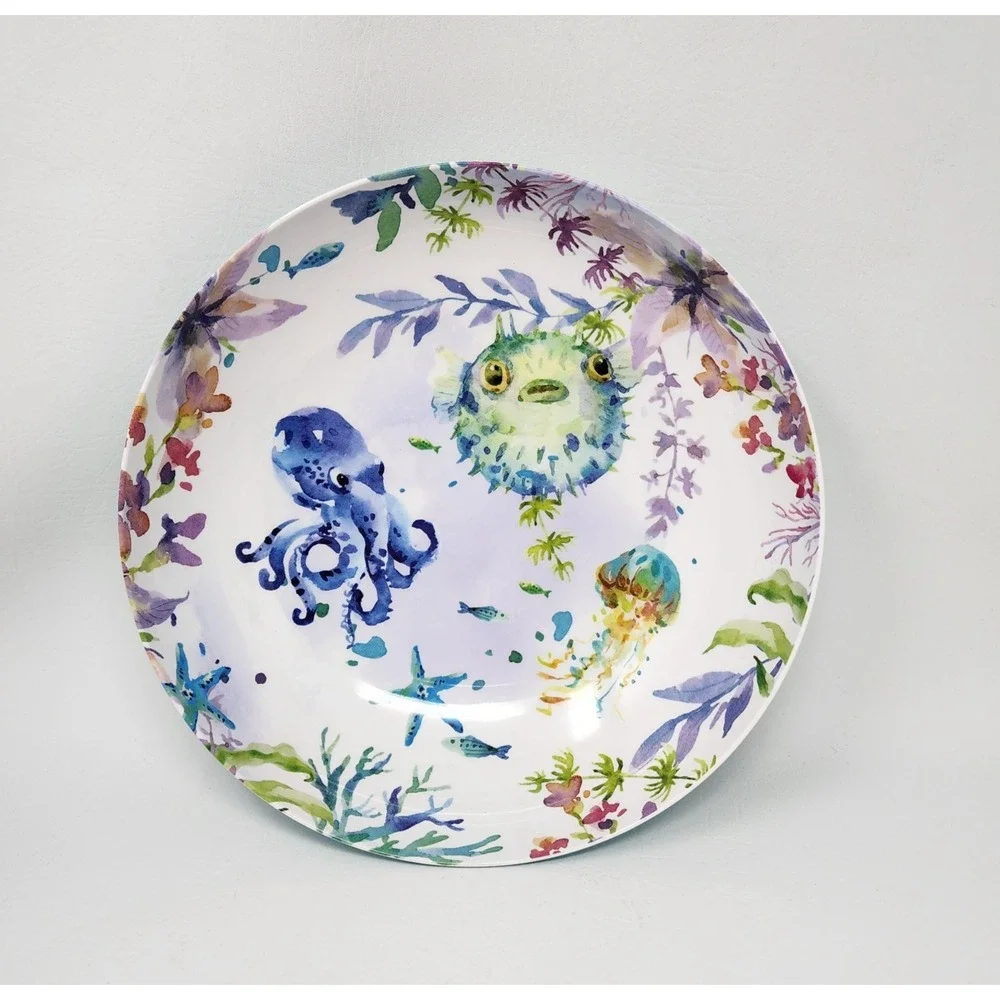 Pier 1 Imports Large Melamine Serving Bowl Ocean Life 12